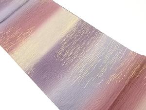 横段に抽象模様織出し暈し全通袋帯